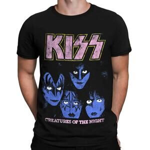 KISS Creatures of The Night T-Shirt Short Sleeve Crew Neck Tee Top Black NWT M